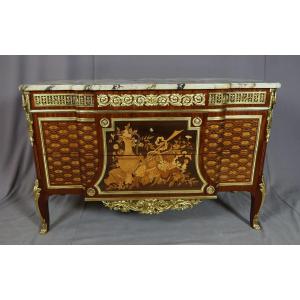 Commode In Marquetry After A Model By Riesener
