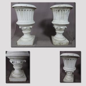 Pair Of Medici Marble Vases