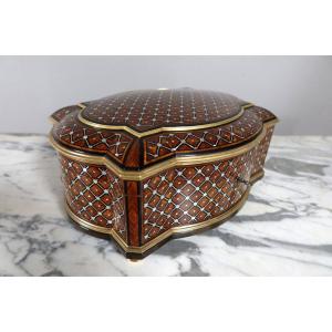 Napoleon III Marquetry Box Stamped Tahan In Paris