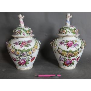 Pair Of Samson Porcelain Covered Pots