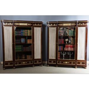 Pair Of Maison Chevrié Libraries - A