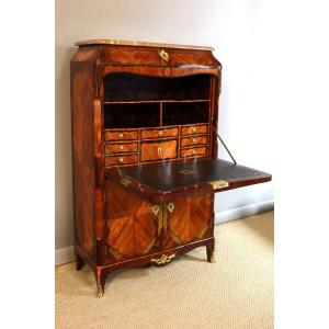 Marquetry Secretary Stamped Léonard Boudin (1735-1804)