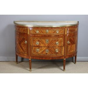 Commode Demi-lune Estampillée F.Ratié époque  XVIIIème