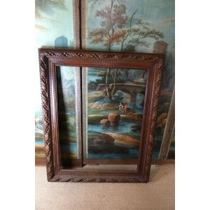 Large Haentgens Carved Walnut Frame