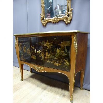 Marquetry And Lacquer Buffet From China