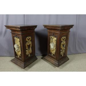Pair Of Large Sellettes With Cherubs End XVIII