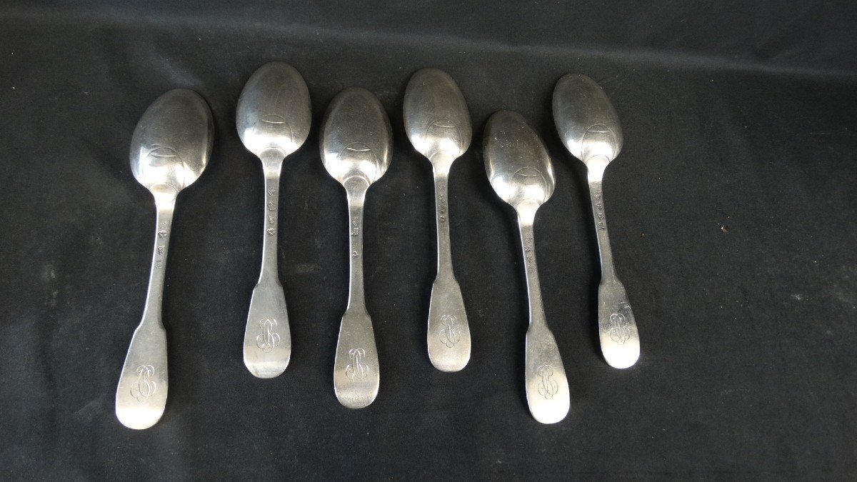 Valenciennes Silver Cutlery Set, 18th Century-photo-2