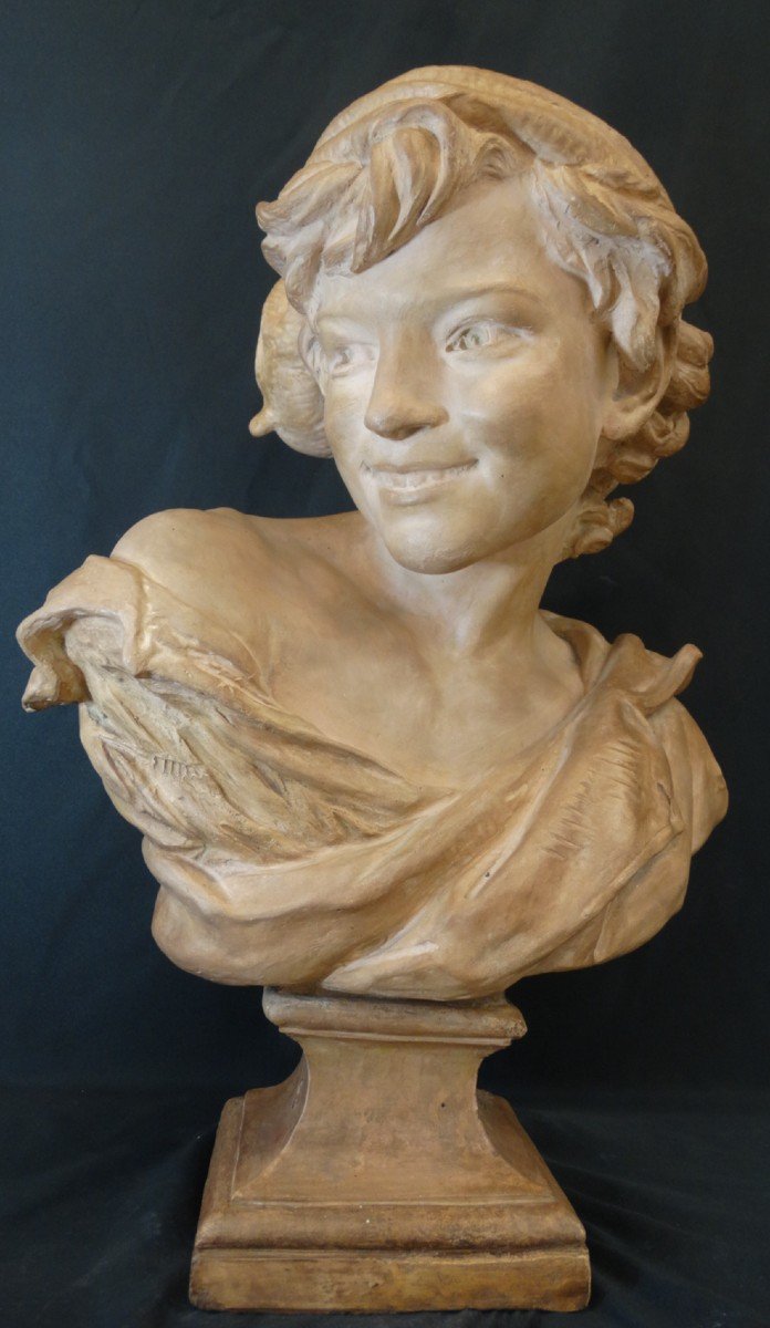 "the Neapolitan Laugher", Terracotta, Carpeaux Property