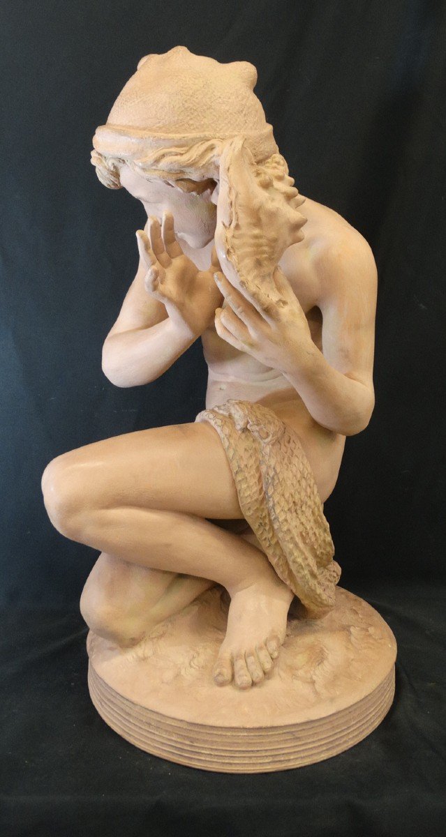 "the Neapolitan Fisherman", Terracotta By Jean-baptiste Carpeaux-photo-3