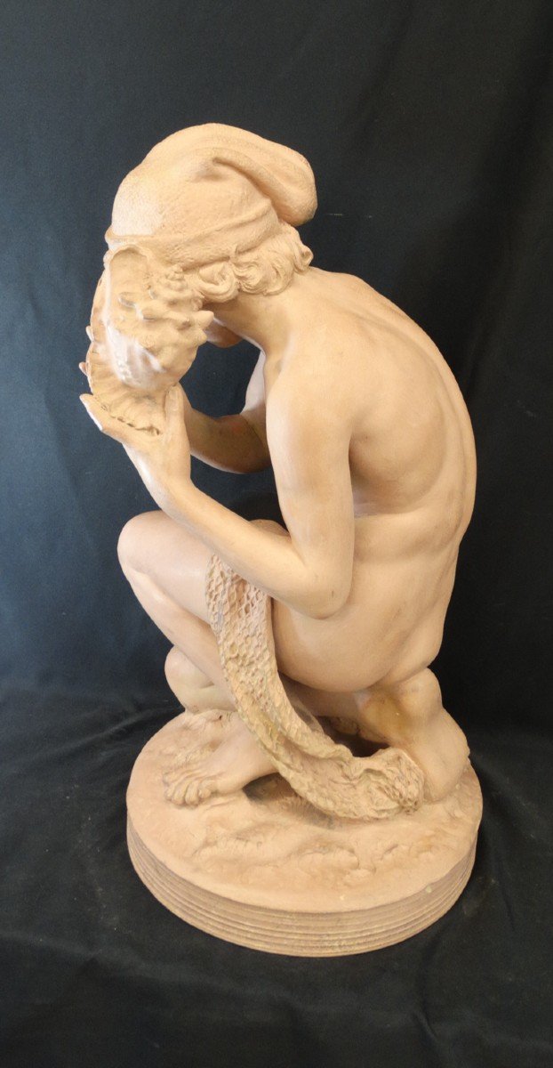 "the Neapolitan Fisherman", Terracotta By Jean-baptiste Carpeaux-photo-4