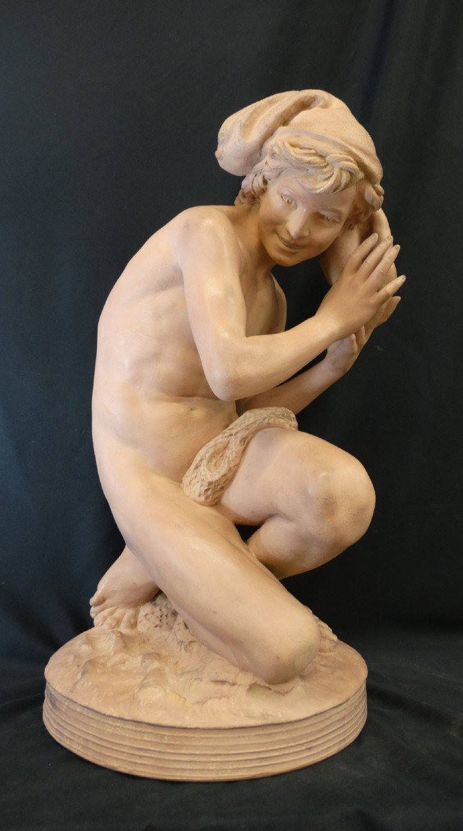 "the Neapolitan Fisherman", Terracotta By Jean-baptiste Carpeaux