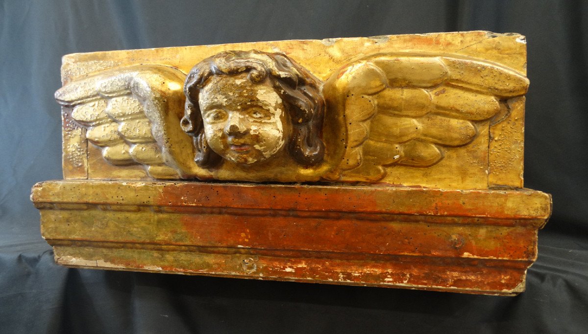 "winged Angel" 18th Century Woodwork Element