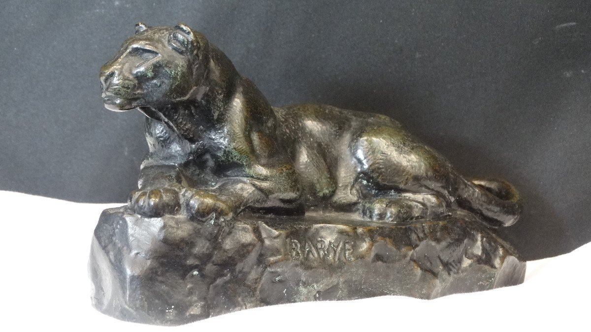 "panther Of Tunis" Bronze By Barye And Barbedienne Foundries-photo-2