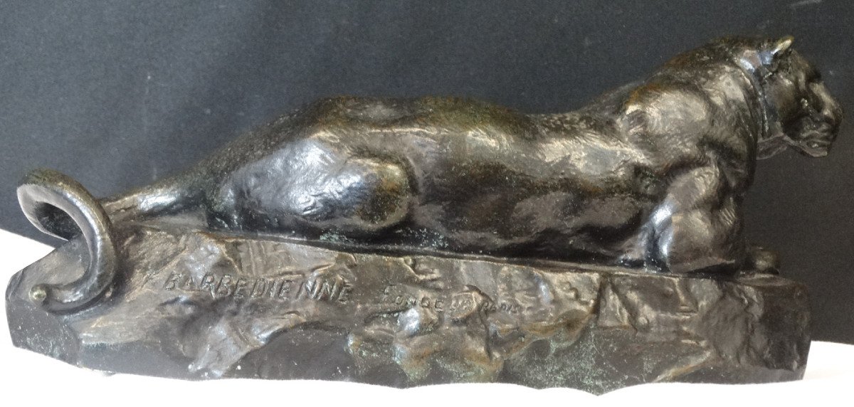 "panther Of Tunis" Bronze By Barye And Barbedienne Foundries-photo-3