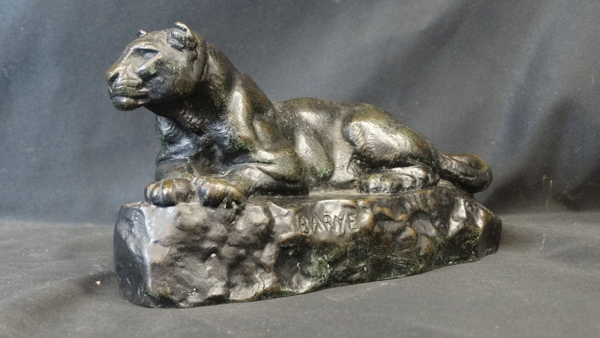 "panther Of Tunis" Bronze By Barye And Barbedienne Foundries-photo-4