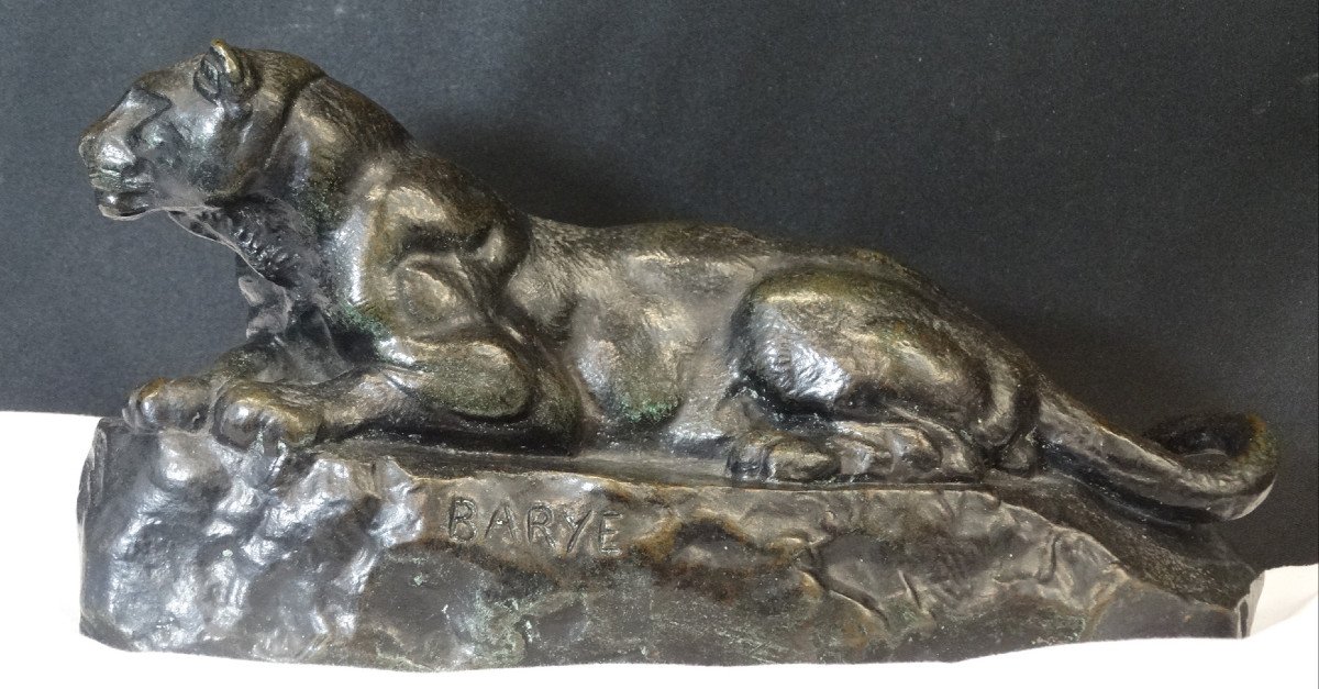 "panther Of Tunis" Bronze By Barye And Barbedienne Foundries