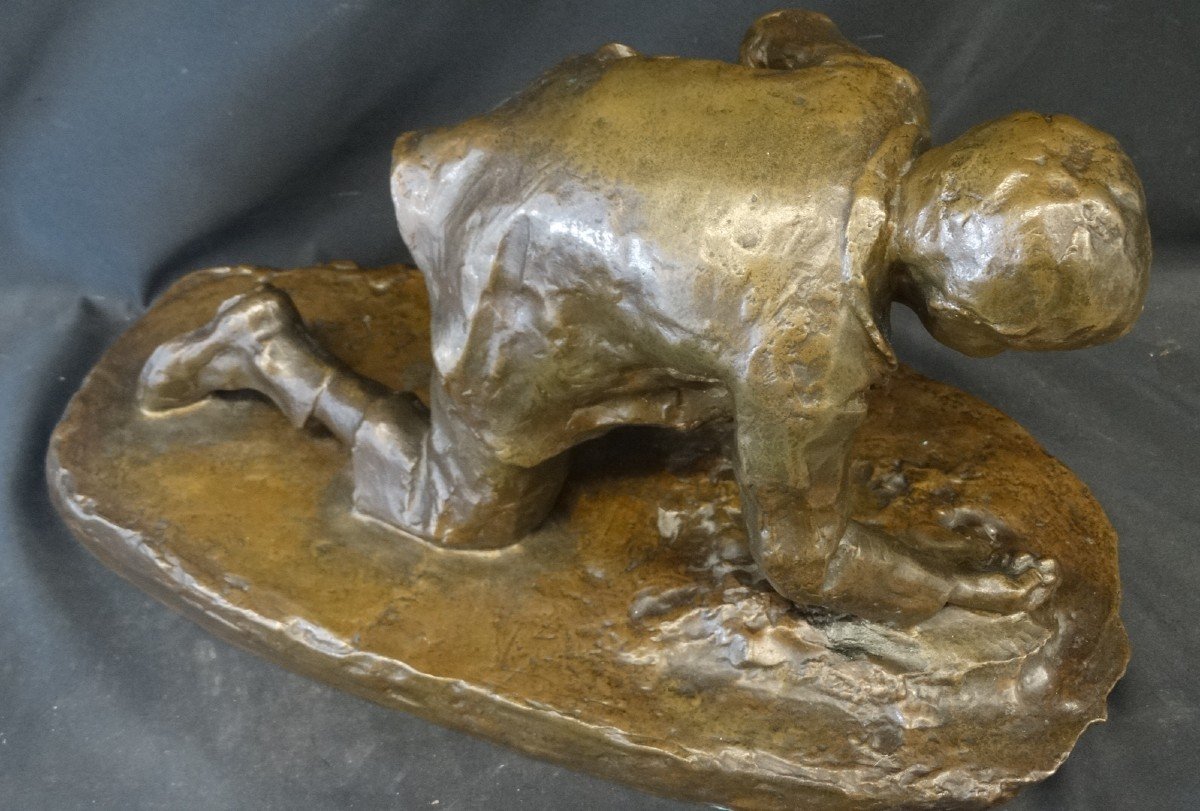 "Le joueur de billes" bronze de élie Raset-photo-4