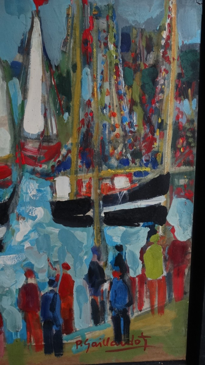 "the Sea Festival In Trouville" Oil Painting By Pierre Gaillardot-photo-2