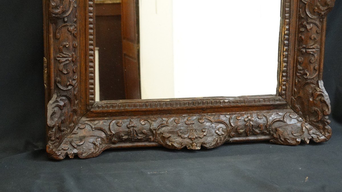 18th Century Carved Oak Mirror-photo-2