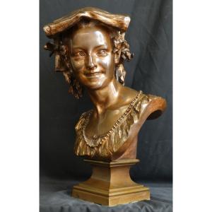 "la Laughing Neapolitan" Bronze Owned By Jb Carpeaux