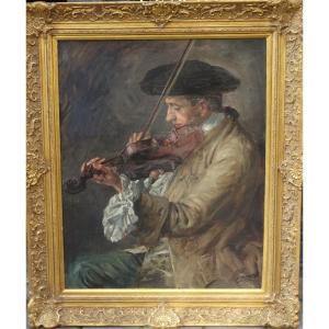 "Le petit violoniste" peinture  de Lucien Jonas 