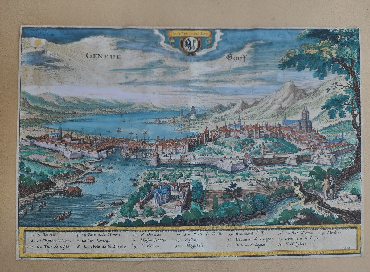 1635 Carte De Geneve Suisse  Par Matthaus Merian 1593-1650 -photo-7