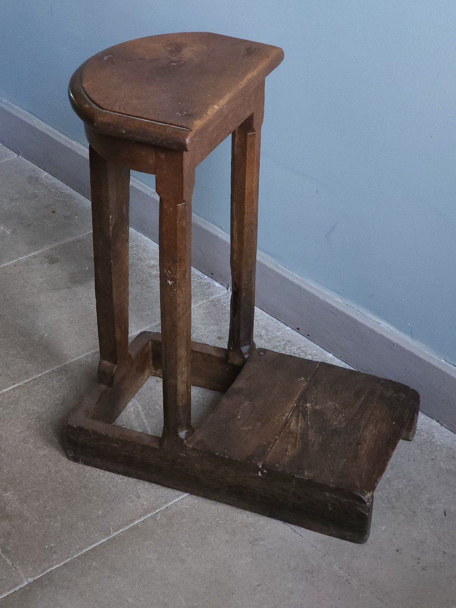 Tabouret De Chantre 18 Eme  En Chêne Choral église-photo-3