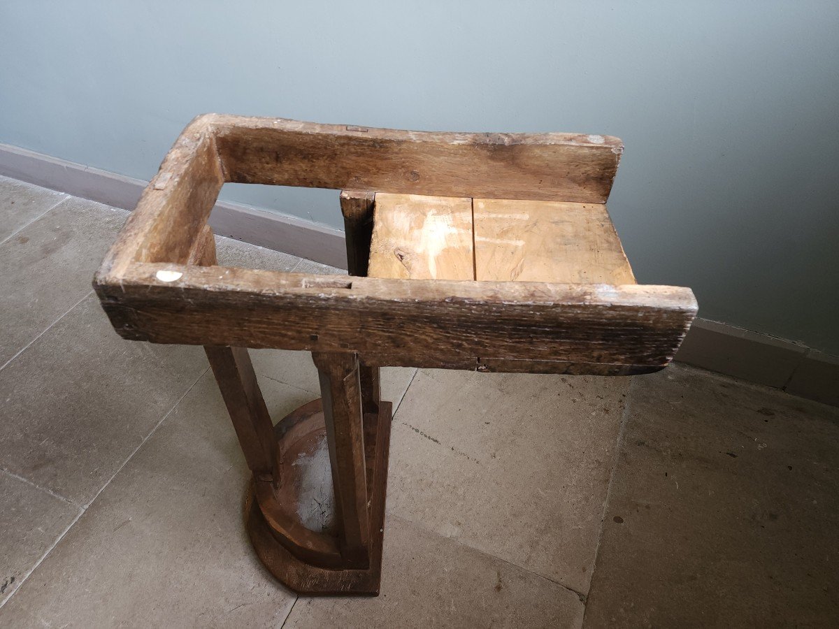 Tabouret De Chantre 18 Eme  En Chêne Choral église-photo-1