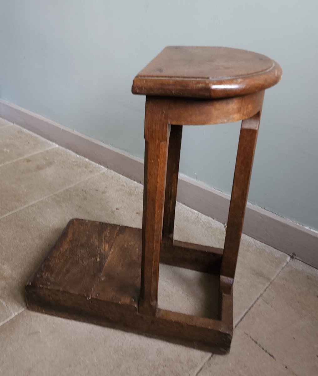 Tabouret De Chantre 18 Eme  En Chêne Choral église