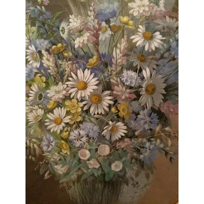 De Longpre Paul Hollywood Gouache 1880 Bouquet  Aux Marguerites  Villeurbanne Los Angeles 
