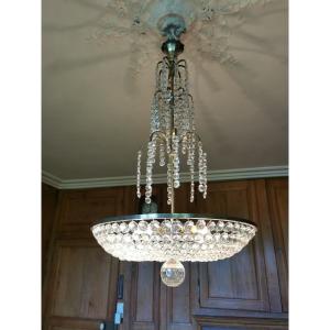 Cristallerie Baccarat Crystal Chandelier D Period Art Deco A Cascade 94 X 50 Cm