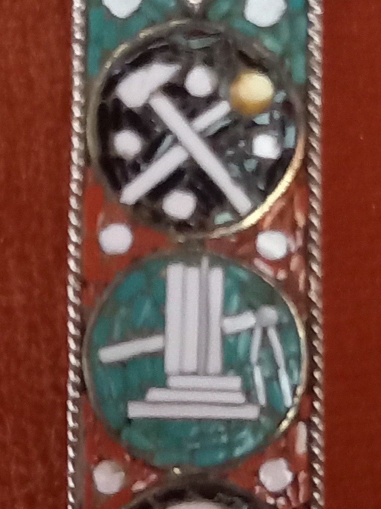 Pendentif, Croix En Argent Et Micromosaique Italie XIXe -photo-1