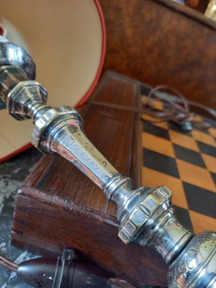 Pair Of Louis XIV Candlesticks Mounted As A Lamp -photo-1