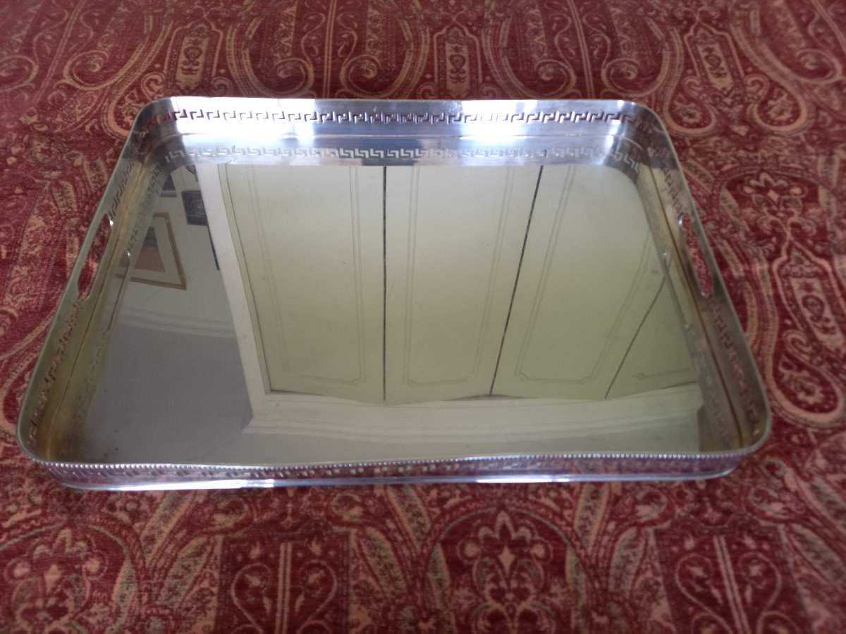 Large English Silver Metal Tray Circa 1900