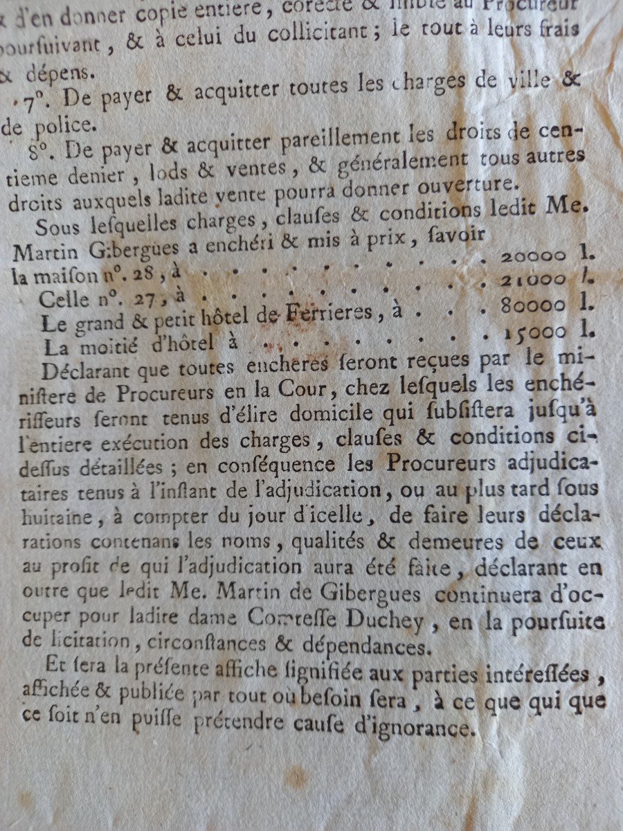 18th Century Closet Minutes For An Important Real Estate Sale In Paris -photo-4