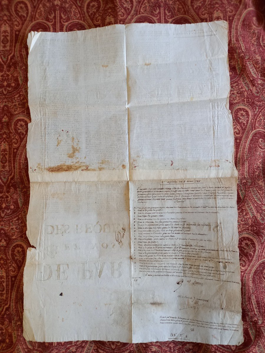 18th Century Closet Minutes For An Important Real Estate Sale In Paris -photo-2