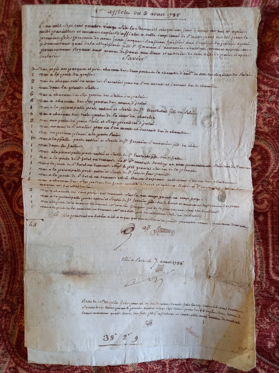 18th Century Closet Minutes For An Important Real Estate Sale In Paris -photo-3