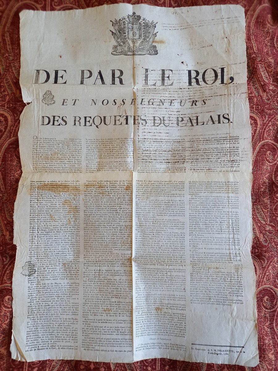 18th Century Closet Minutes For An Important Real Estate Sale In Paris 