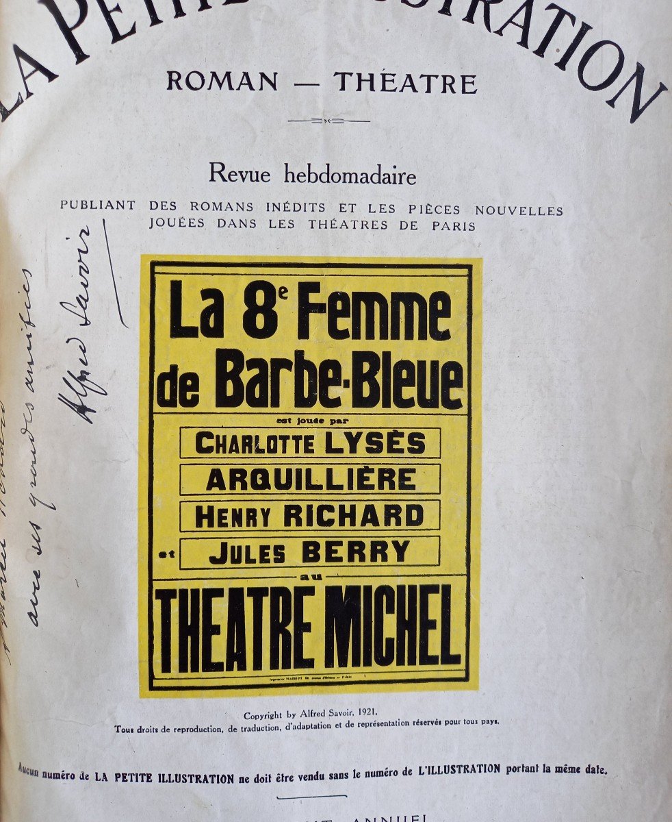 Alfred Savoir : " La Huitième Femme De Barbe Bleue " avec envoi de l'auteur -photo-2