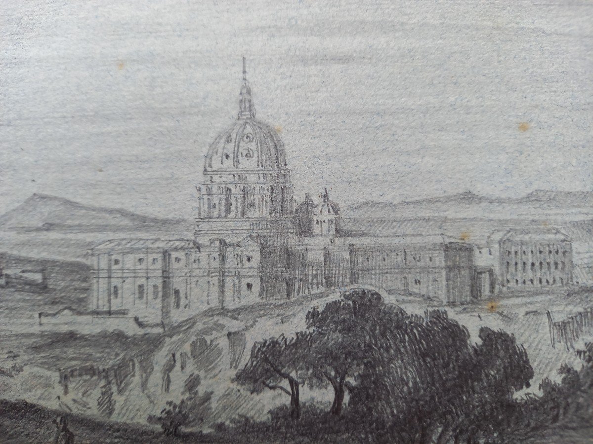 Grand Tour : Vue Des Environs De Saint Pierre De Rome  Datée 1872-photo-3