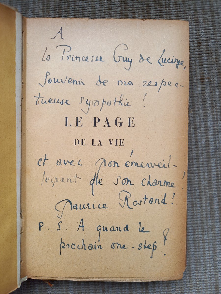 Maurice Rostand : The Page Of My Life. Dedication To Baba De Faucigny Lucinge-photo-1