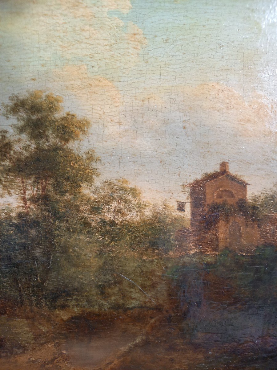 Flemish School 18th Century: Landscape Under A Stormy Sky -photo-3