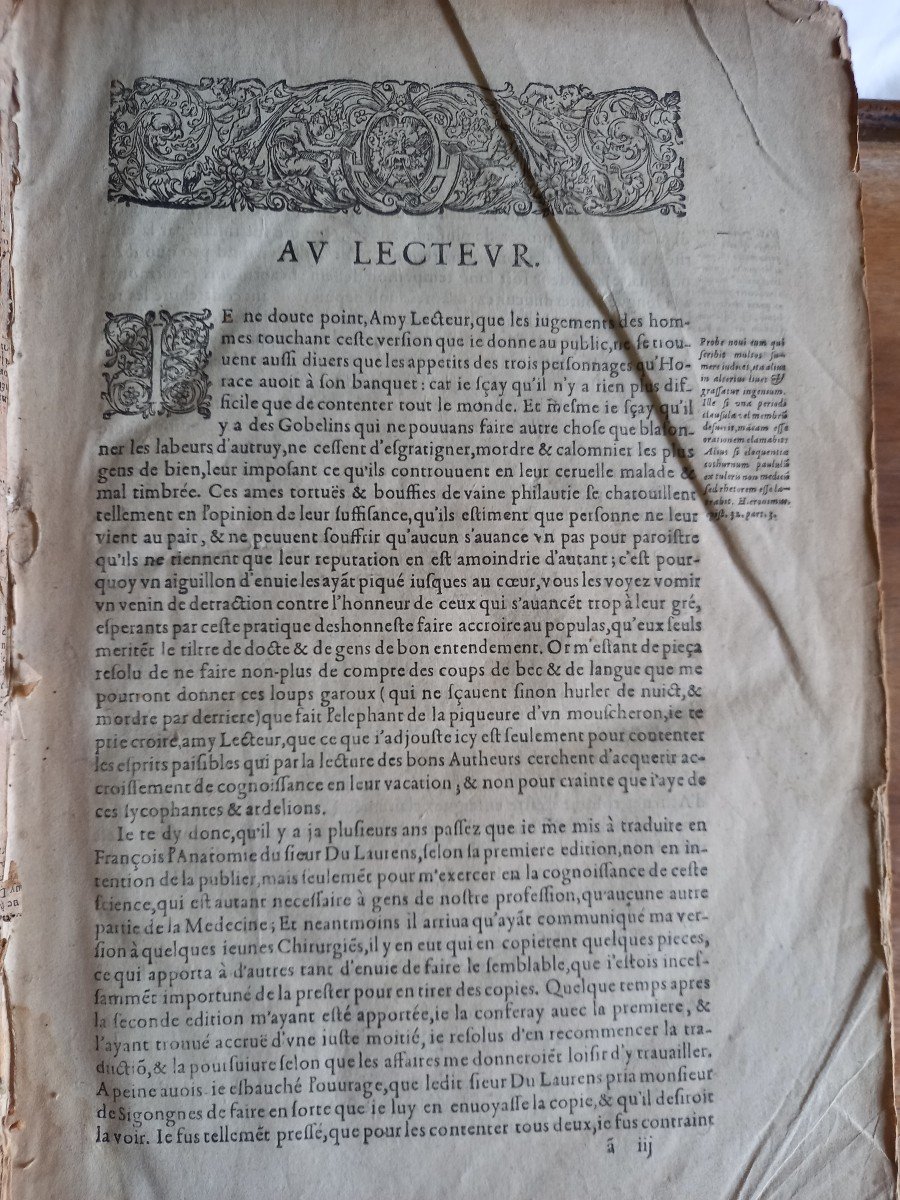 Les œuvres Complètes d'André Du Laurens .médecin d'Henri  IV . édition De 1621-photo-7