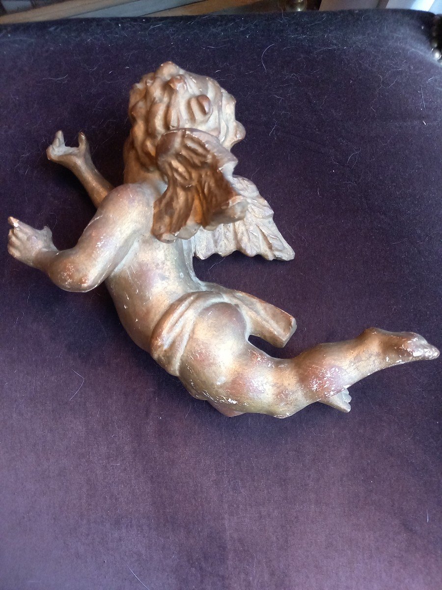 19th Century Gilded Wooden Angel -photo-1