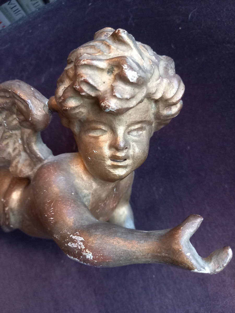 19th Century Gilded Wooden Angel -photo-2