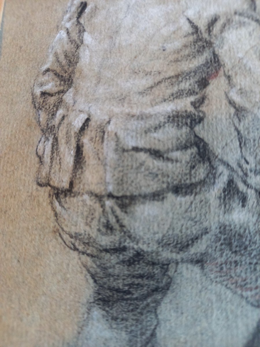 18th Century Drawing: Young Man From Behind, Slapping His Thighs -photo-1