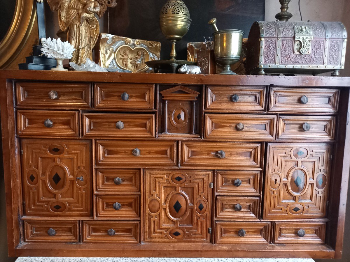 Large 17th Century Cabinet In Blond Walnut