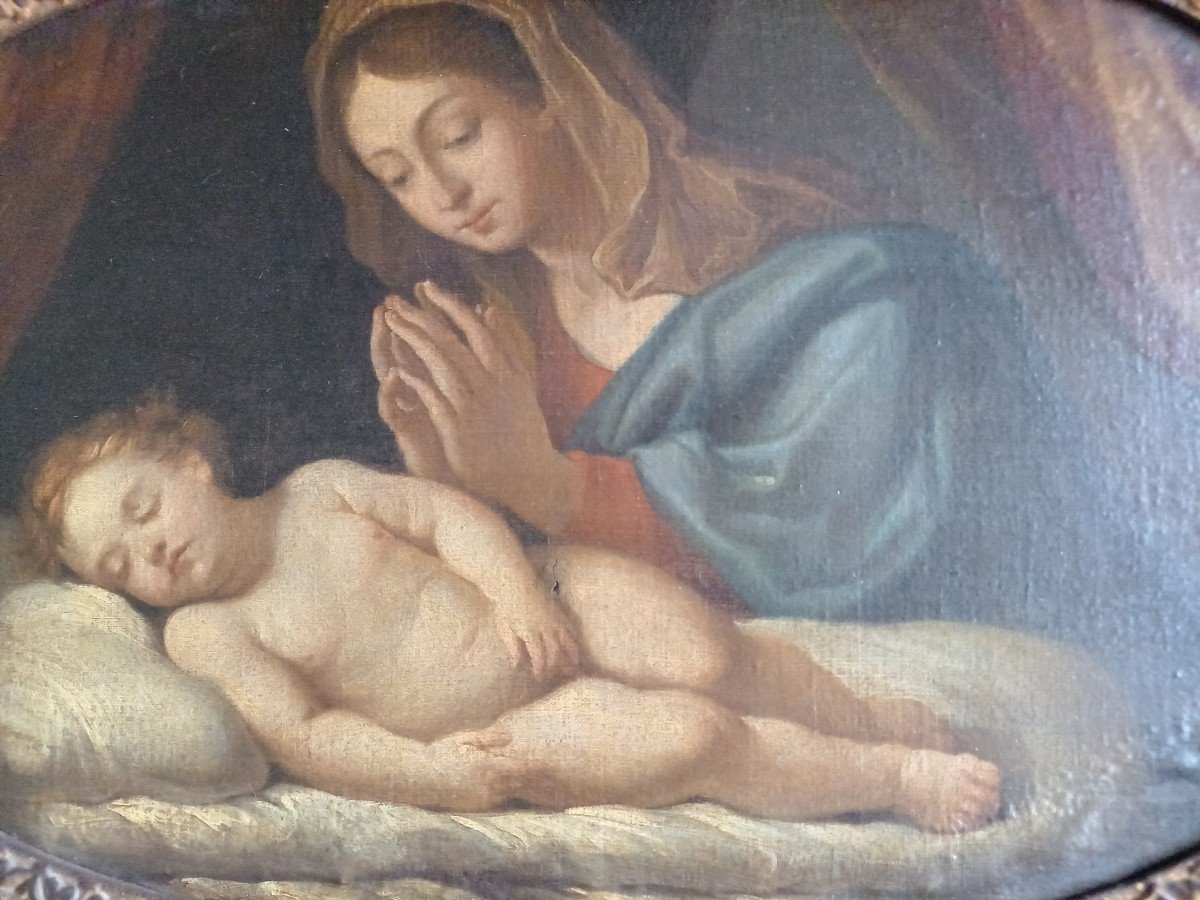 Virgin Praying Before The Sleeping Child Jesus -photo-2