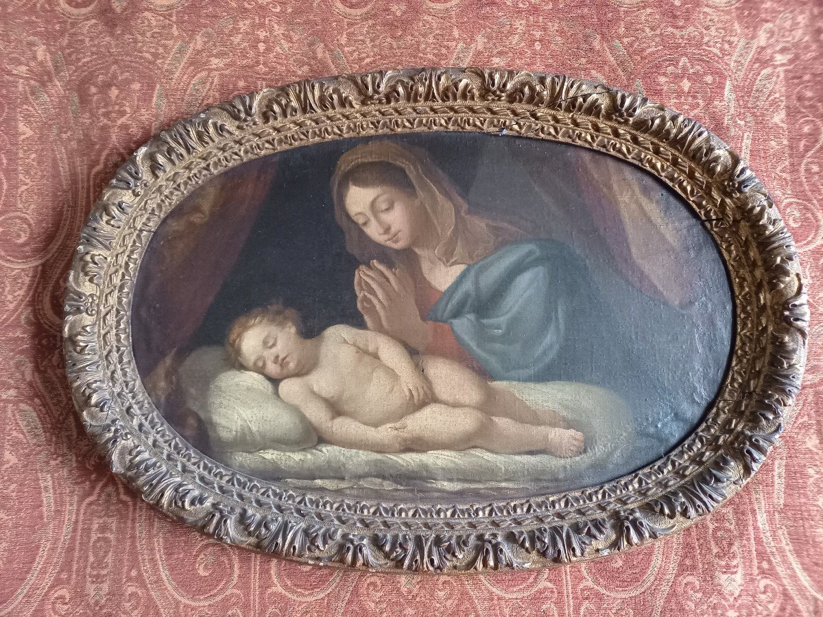 Virgin Praying Before The Sleeping Child Jesus 