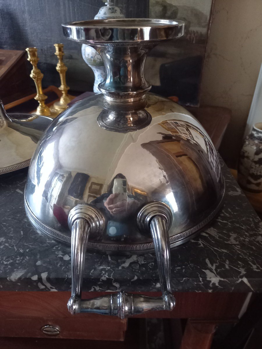 Large 1830 Silver Plated Metal Soup Tureen -photo-2